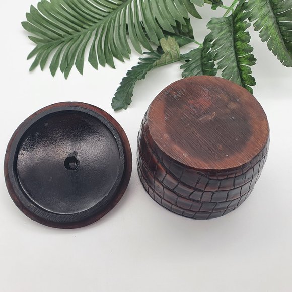 Vintage Mahogany (?) Wooden Trinket Box - Picture 4 of 6